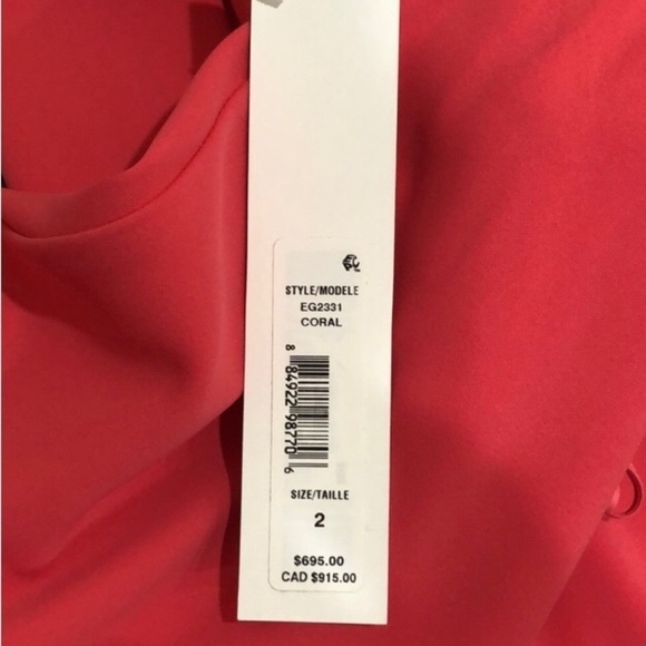 NWT Badgley Mischka Off Shoulder Formal Maxi Dress Gown Size 2 Coral - Picture 9 of 13